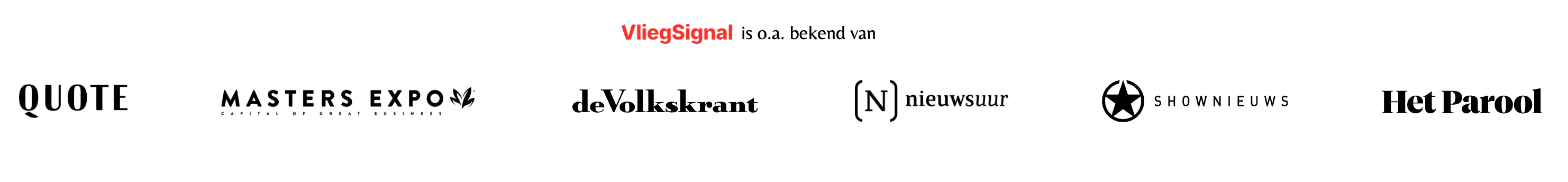 VliegSignal is bekend van media en partners
